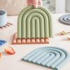 Anti-hot Bowl Mat Coasters Rainbow Personality Silicone Pot Pad Mat Kitchen Heat-resistant Plate Pad Home Table Insulation Pad