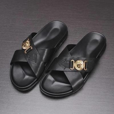Herren Trendige Outdoor Cross Sandalen aus echtem Leder: 2024 Sommer Weichsohlige Flip-Flops