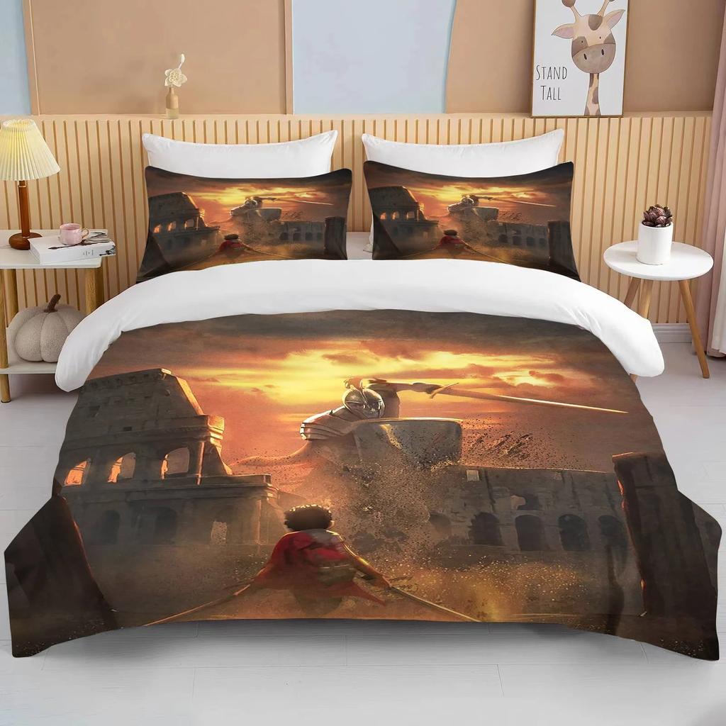 10 Sizes Cartoon Roman Gladiator Bedding Collection Colorful Home Textile Duvet Covers Pillowcases Bedclothes Boys Gift Bedding Set