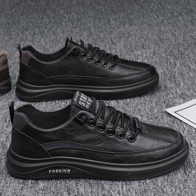 Frühlingsherrenschuhe neue Frühjahrs- und Herbstsportschuhe Freizeitlederschuhe Herren-Board-Schuhe schwarz rutschfest wasserdicht Koch Arbeitsschutz