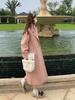 New Pink Double-sided Cashmere Coat Medium and Long High-end Woolen Coat for Women