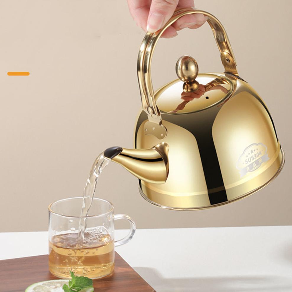 1.8L/2.4L 304 Edelstahl Teekanne mit Filter Große Kapazität Wasserkessel für Restaurant Hotel Zuhause Kochende Teekanne