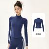 Yoga Suit Women's Spring Sports Top Slim and Thin Stand-up Collar Zipper Long Sleeve Running Training Fitness Jacket