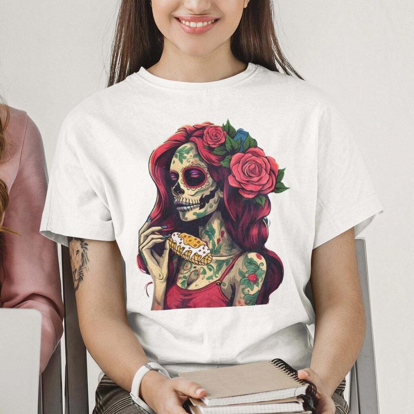 Sugar Skull Elote Shirt Day of the Dead 3XL