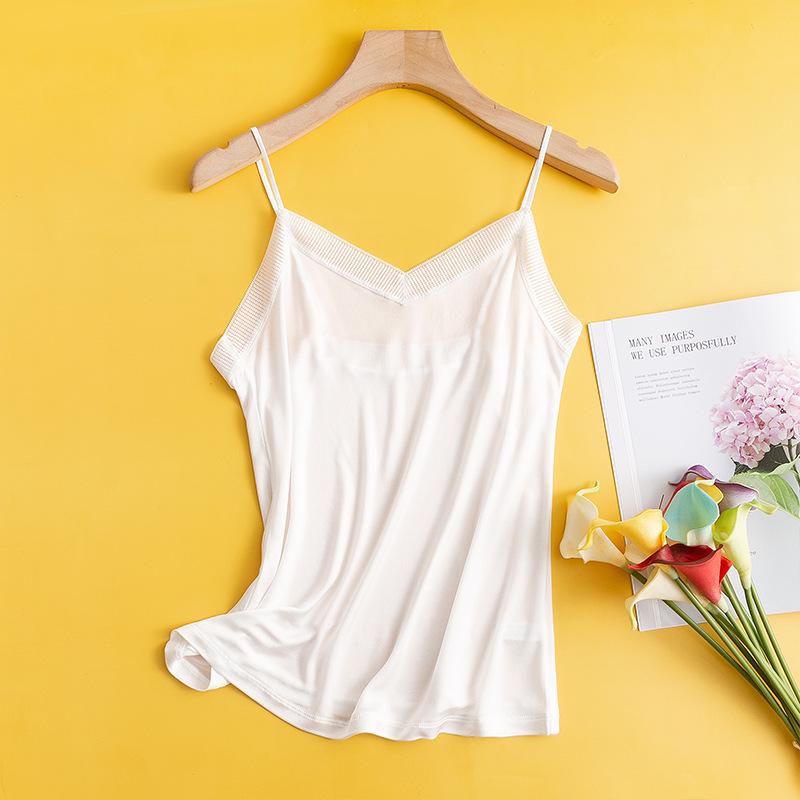 Silk Lace V-Neck Camisole - Mulberry Silk, Sexy & Versatile Tank Top