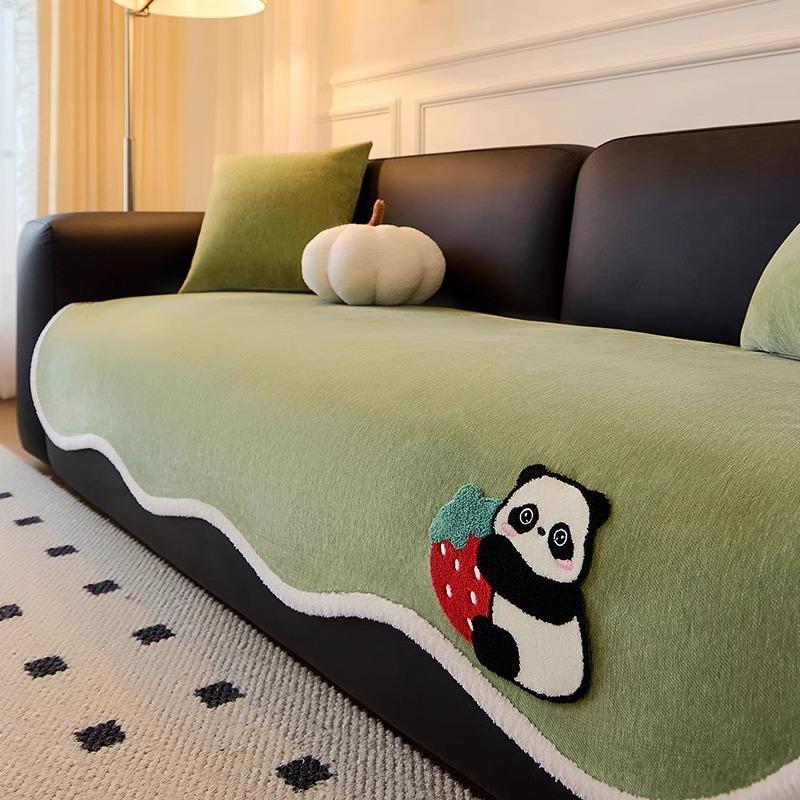 New Chenille Special-Shaped One-Piece Straight Row Four-Season Universal Non-Slip And Anti-Cat Scratch Cartoon Leather Sofa Pad