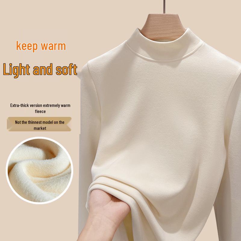 

Женский базовый топ с высоким воротником и двусторонней флисовой подкладкой для осени/зимы 2025 XXL (for 125-135 jin)