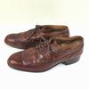 Washington/ Vintage Handmade Wingtip Business Shoes Leather Brown 24cm Braided Design(USED)