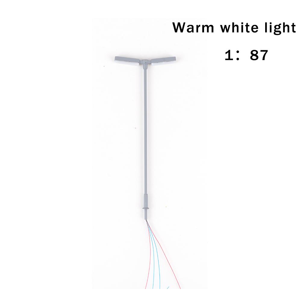 1:150/1:87 Doppelkopf LED Lampe Miniatur Stahlrohr Modellbau Straßenlaterne Exquisite DIY Nachtlicht Boden Garten
