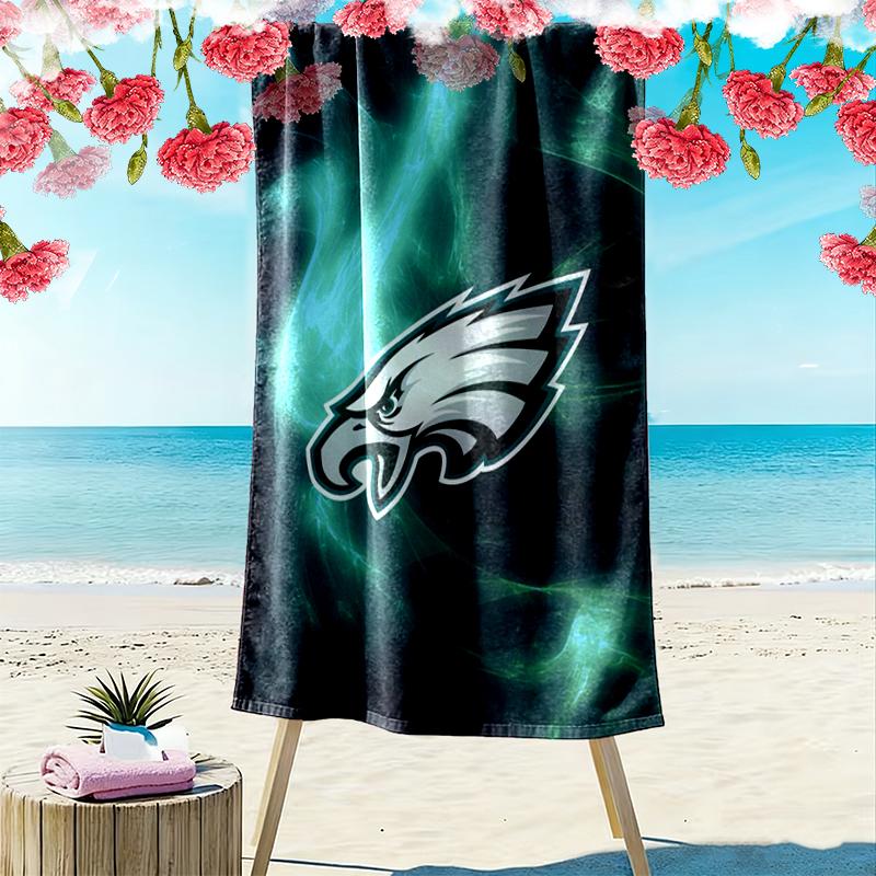 Philadelphia Eagles Print Beach Towel, Large Soft Quick Dry Towel for Beach Camping Swimming