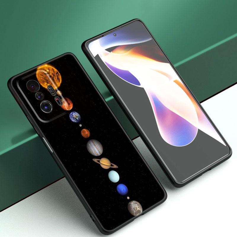 Moon Stars Space Astronaut Black Phone Case For Xiaomi Mi 9 SE 8 10T 11 12 13 Lite 9T 11T 12S 12T 13T 14 Pro 5G NE 11i 12X