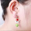 1 Pair Asymmetric Earring Stud Christmas Tree Santa Claus Dangle Earrings Festive Costume Ear Jewelry for Women Girls