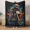 1pc Motorcycle Printing Lightweight Flannel Blanket, Comfortable and Warm Blanket, for Camping Sofa Bed and Couch Office, Suitable for Gift B