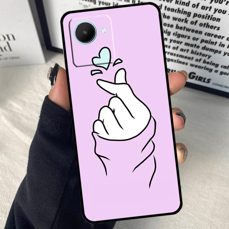 

Чехол Kpop Рука Палец Сердце Для Realme C63 C71 C55 C67 C51 C75 C61 C65 C53 10 11 12 13 14 15 Pro Plus GT6 GT7 Pro Realme GT7