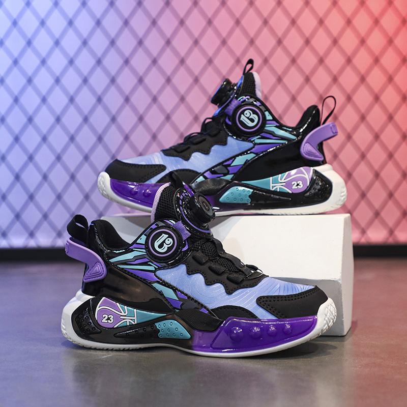 Wiosenne/Jesień/Zima Chłopięce trampki Koszykarskie trampki Lekkie Sportowe Modne Obrotowe Guziki Dziewczęce trampki