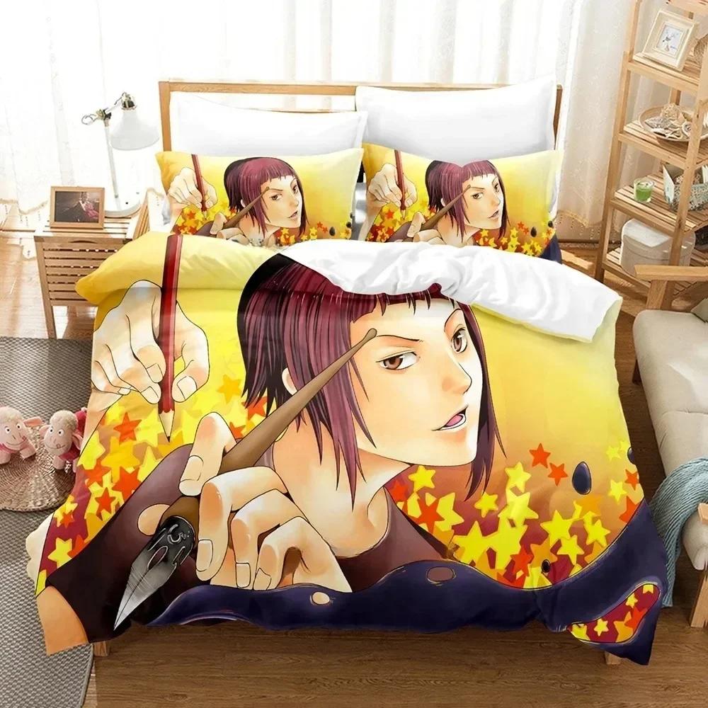 3D Printing  Bed Sheet Set Bakuman Bedding Set Single Twin Full Queen King Size Bed Set Adult Kid Bedroom Duvet Cover Sets