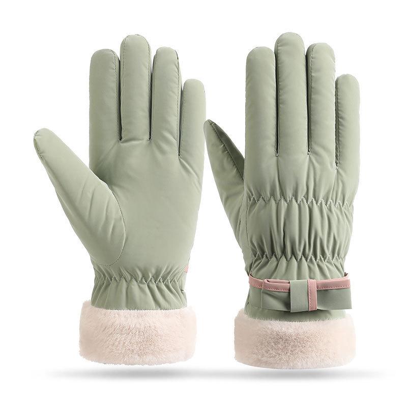 Warm Gloves for Women Plus Velvet Thickened Windproof and Cold Outdoor Cycling Driving Winter Touch Screen Autumn and Winter Gloves