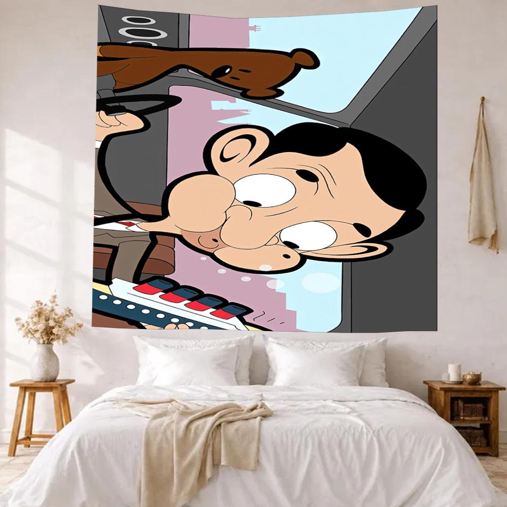 Mr Bean Version Wall Decor Tapestry Art For Pet Memorial Birthdaywedding Party Backdrop Family Gift