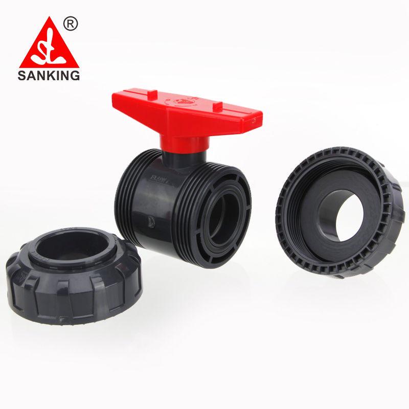 Taiwan PVC Double Union Ball Valve - Acid & Alkali Resistant with Handle