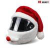 Universal Motorcycle Christmas Helmet Cover Cartoon Elk Santa Claus Fluffy Plush Set Christmas Cosplay Splicing Head Cover Helmet Communication 7