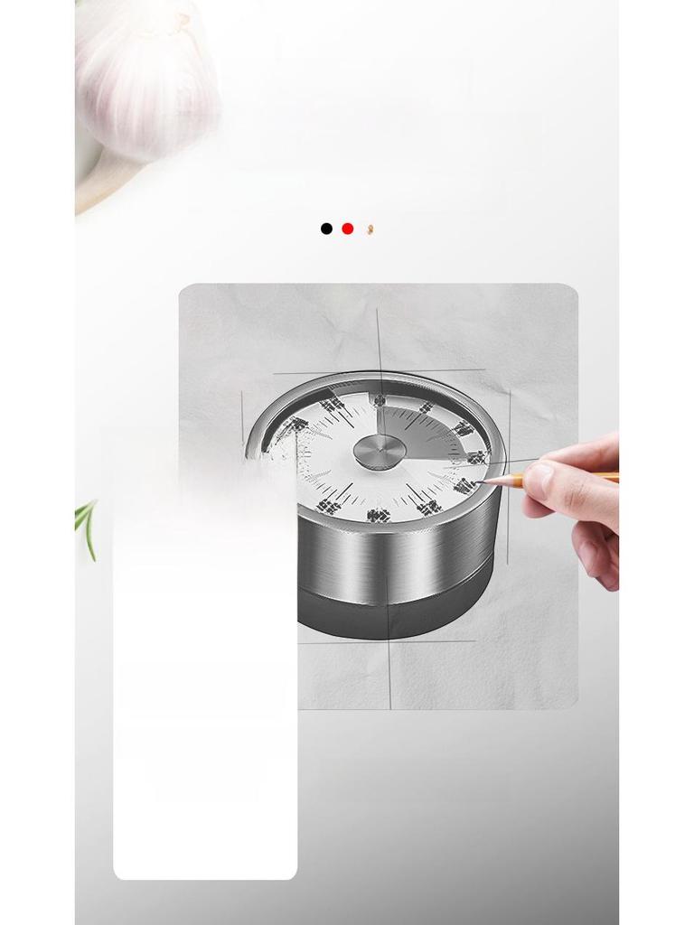 Stainless Steel Magnetic Kitchen Timer with Visual Countdown and Portable Design