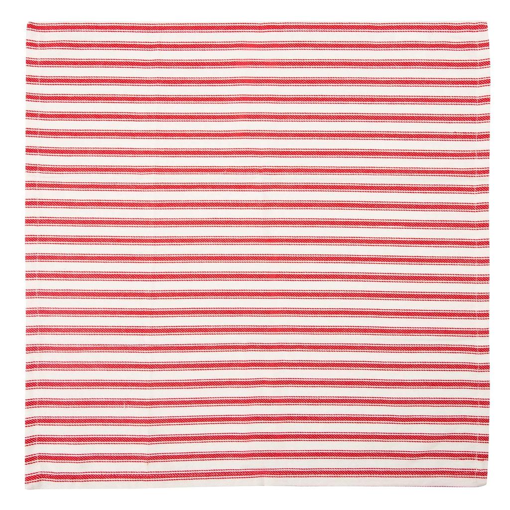 French Stripes Dinner Napkin, Red and White Stripes, Pack of 12, 100% Pure Cotton, 18" X 18", Table Napkin STRW12 Dinner Napkin