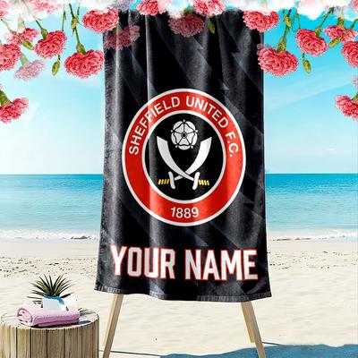 Asciugamano da Spiaggia Personalizzato Sheffield United FC SHA41, Asciugamano Grande Morbido ad Asciugatura Rapida per Spiaggia Campeggio Nuoto_xia