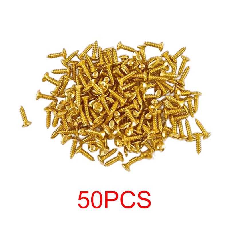 50PCS/Pack Guitar Protective Plate Screws 3*12mm Size Screws Set Gold Silver Black 3 Color Available Guitar Bass Accessories ZYF