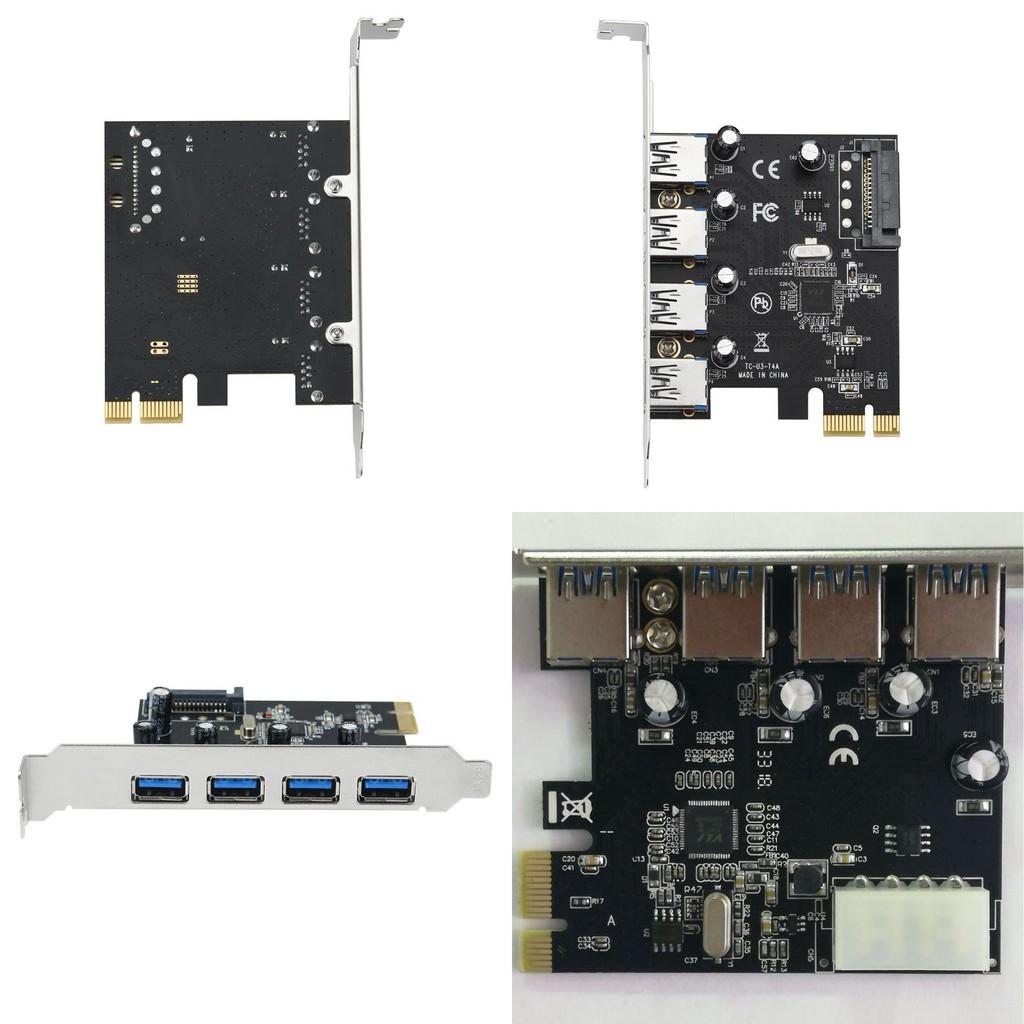Pcie Usb30 Expansion Card With Four Ports For Desktop Computer Data Transfer