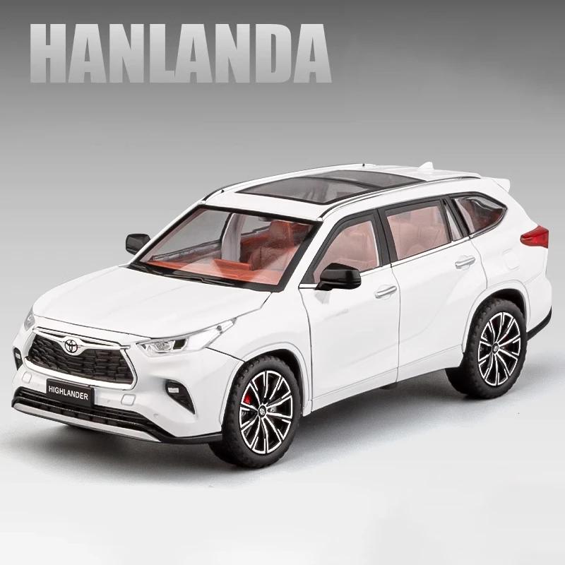RE021:24 Toyota Highlander SUV Alloy Car Model Diecast & Toy Metal Off-road Vehicles Car Model High Simulation Collection Kids Gifts