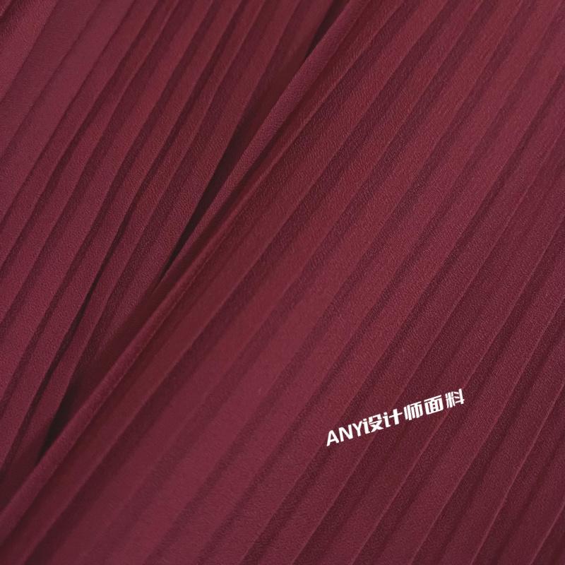 Pleated Fabric Chiffon Slightly Transparent By The Meter for Clothing Dress Curtain Diy Sewing Designer Cloth Breathable Pink