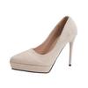 Fashion fairy style suede high heels female shallow mouth spring and autumn 2025 new Korean version thin heel pointed single shoes