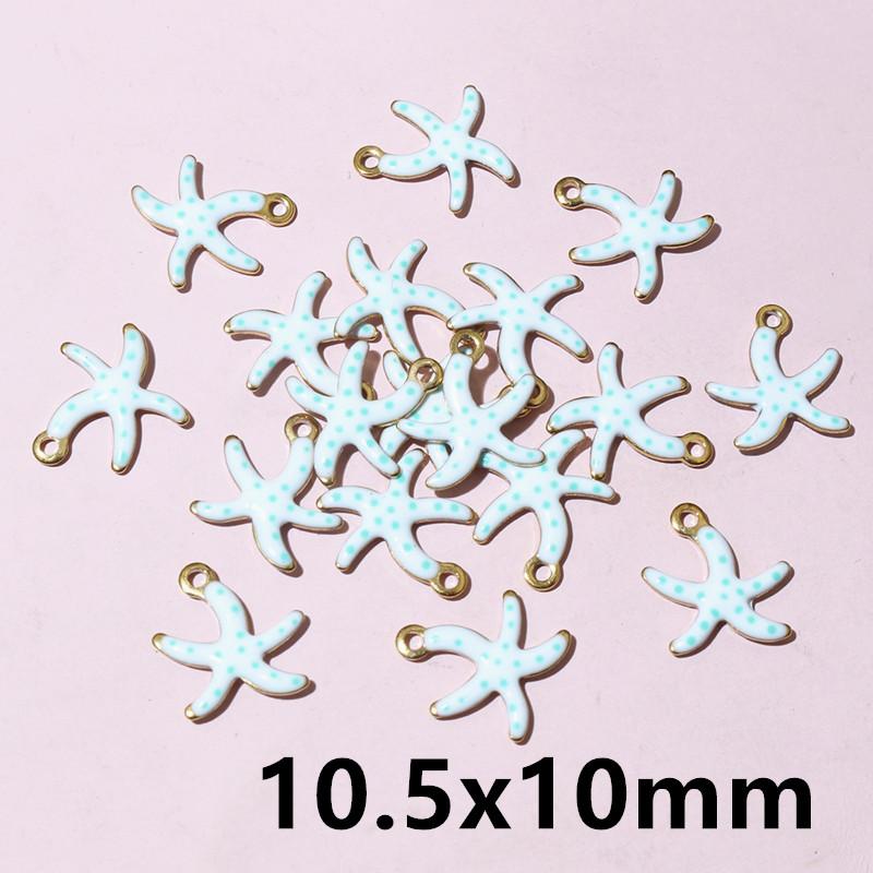 20pcs Stainless Steel Enamel Small Cute Charms Pendant Fish Starfish Coral Reef DIY Jewelry Making Accessories Findings