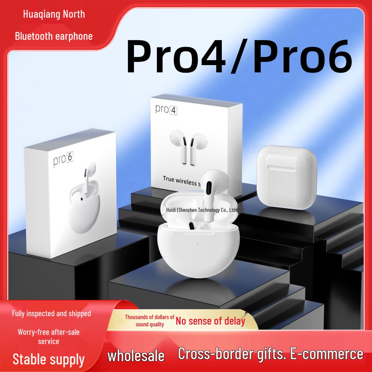 

Беспроводная Bluetooth-гарнитура Pro4 с двумя наушниками - 4-е поколение, сенсорное управление, HD-стерео, низкий уровень шума i12 + A2 Box