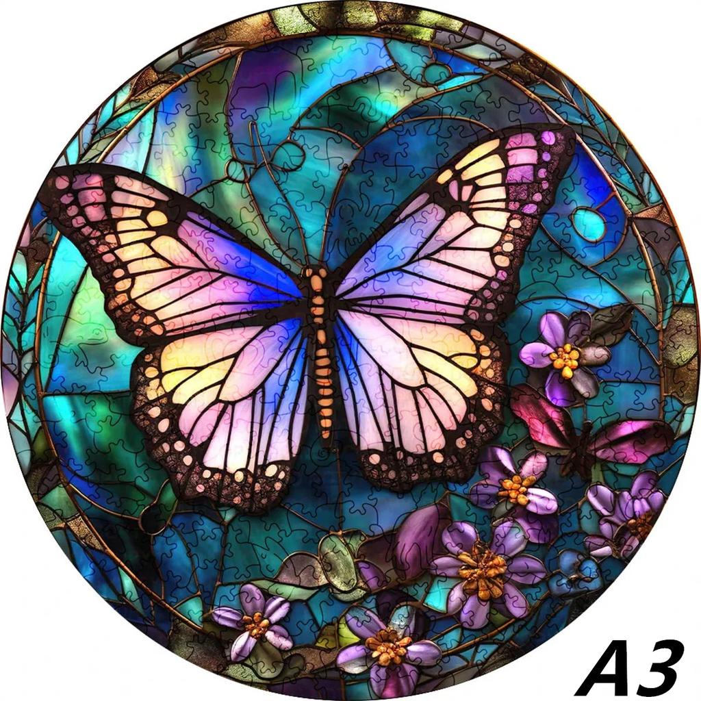 Butterfly Wooden Jigsaw Puzzle High Quality Irregular Shape Animal Puzzles 3D Party Game Christmas Gift For Kids And Adults