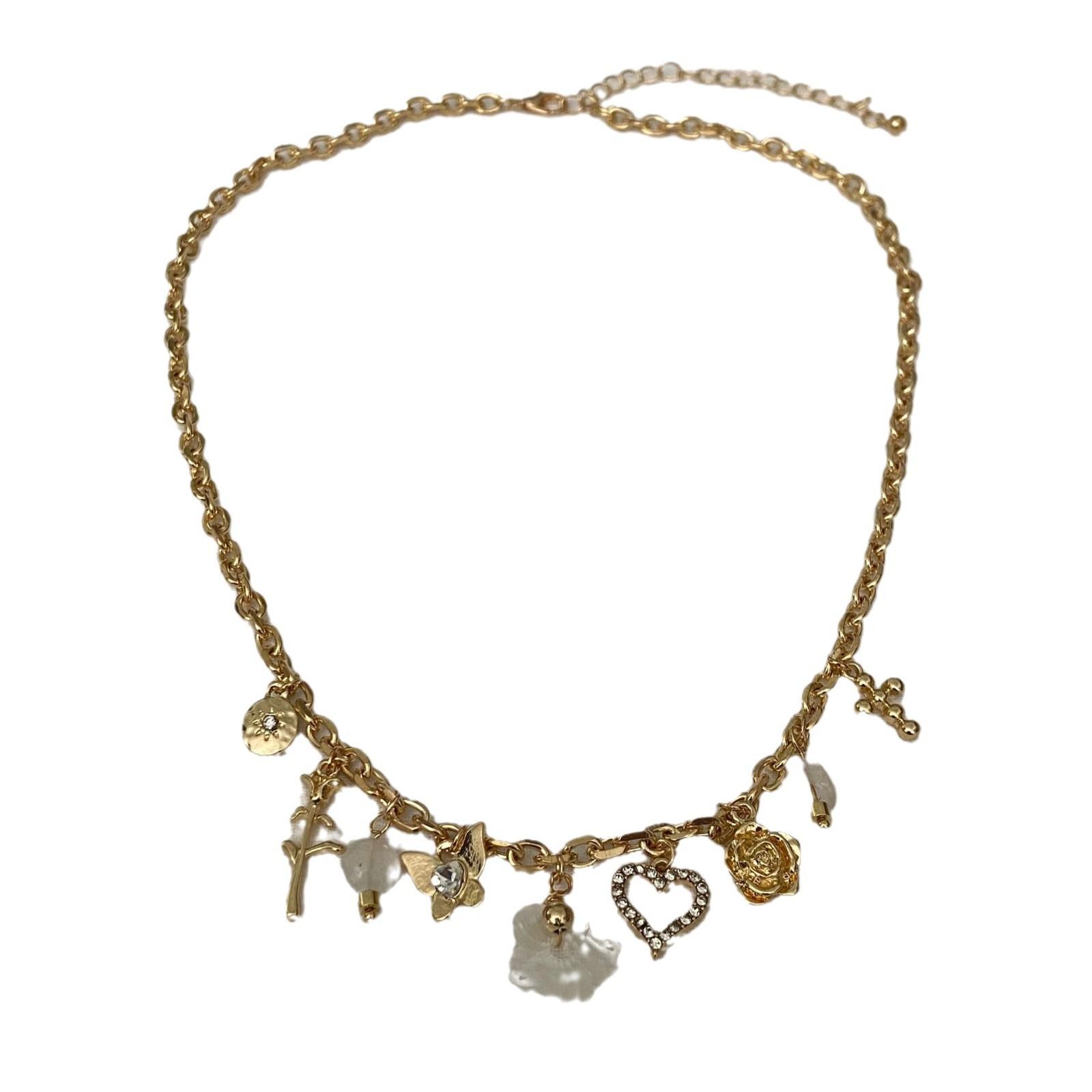 

European and American necklaces, butterfly oil drops, flower resin accessories, collarbone chains, fashionable and versatile accessories, neck chains.