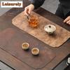 Imitation Leather Rectangular Tea Table Mats Creative Waterproof Drink Coaster Dinner Table Cloth Mat Tea Ceremony Decoration