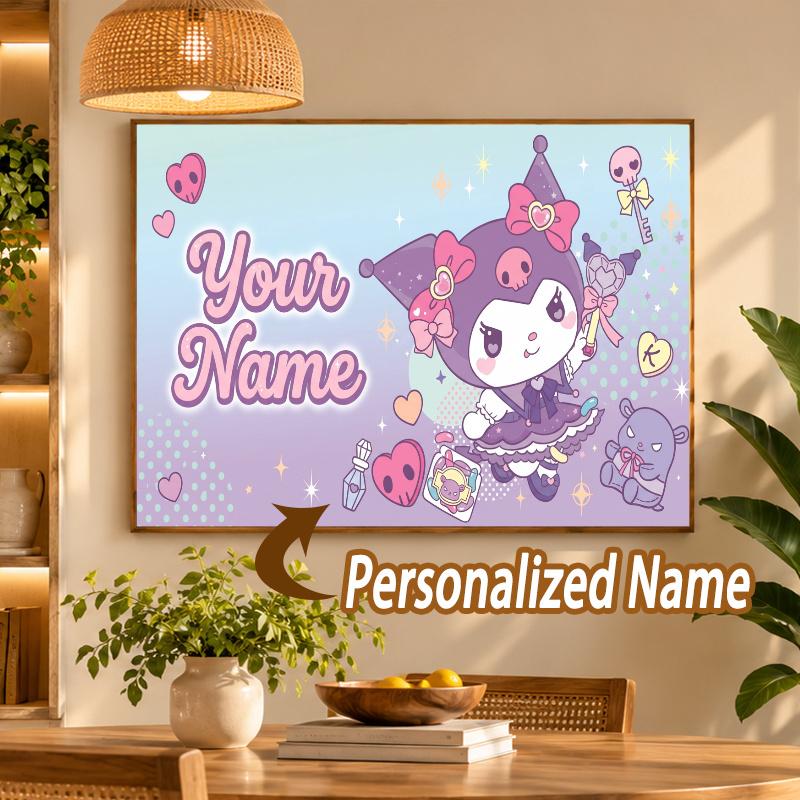 Custom Name Kuromi 5D Diamond Painting Personalized Full Drill Diamond Art Kit Gift