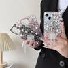 Applicable Apple 16PROMAX Pearl Diagonal Flower Mobile Phone Case Apple 16/15/17 Crystal Butterfly Bracelet 16P