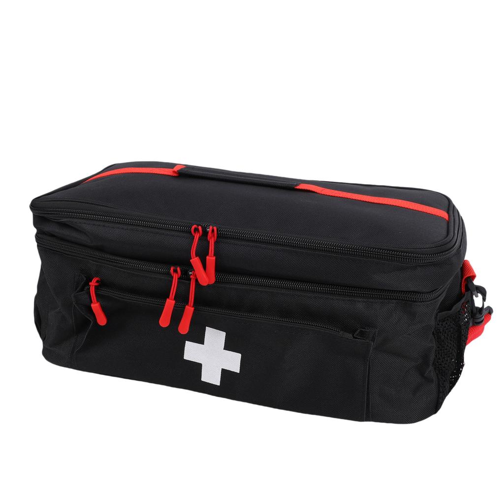 First Responder Bag Medication Carrying Case Emergency Supplies Storage Bag for Car Home Office Outdoor Black