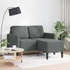 2 Seater L Shaped Sofa with Chaise Longue Dark Gray 125 Cm Fabric