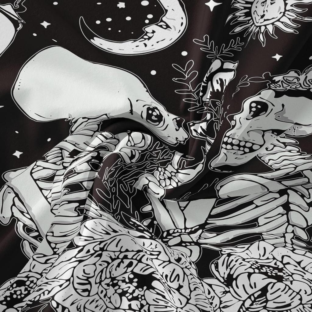 Naykow Skull Tapestries Black and White Skeleton Gothic Grunge Dark Witchy Wall Hanging Decor Tapestry for Bedroom Aesthetic Alt