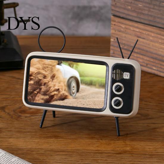 Soporte para Teléfono Altavoz Reproductor de Música Antideslizante Retro TV Decoración del Hogar Móvil para Smartphone de 6.4 a 6.7 Escritorio