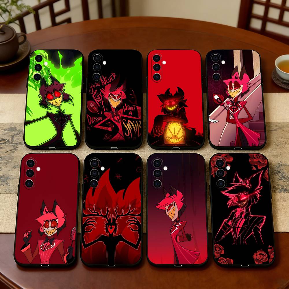 H-Hazbin A-Alastor Phone Case For Samsung Galaxy A73,A72,A71,A70,A53,A52,A51,Soft Silicone Black Cover