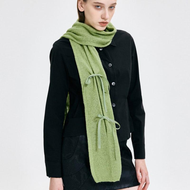 KIMZISU Ribbon Tied Muffler _ GREEN