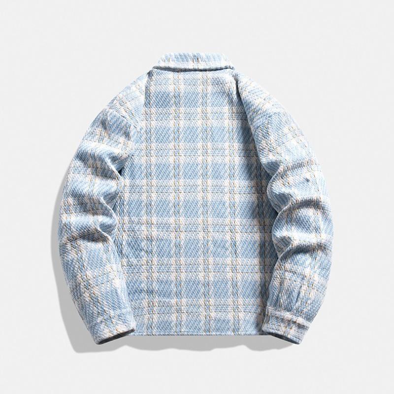 Versatile Coat Minimalist Lapel Plaid Jacket Men and Women Spring and Autumn Loose Trend Couples Models Single-breasted Breathable Work Casual Jacket