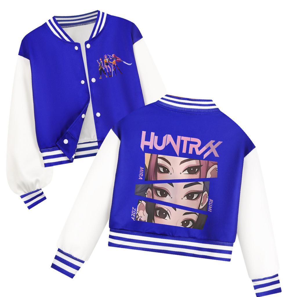 Kids Girls Anime Cartoon POP Singer Super Star Rumi Zoey Mira Printed Casual Long Sleeves Baseball Jacket Coat