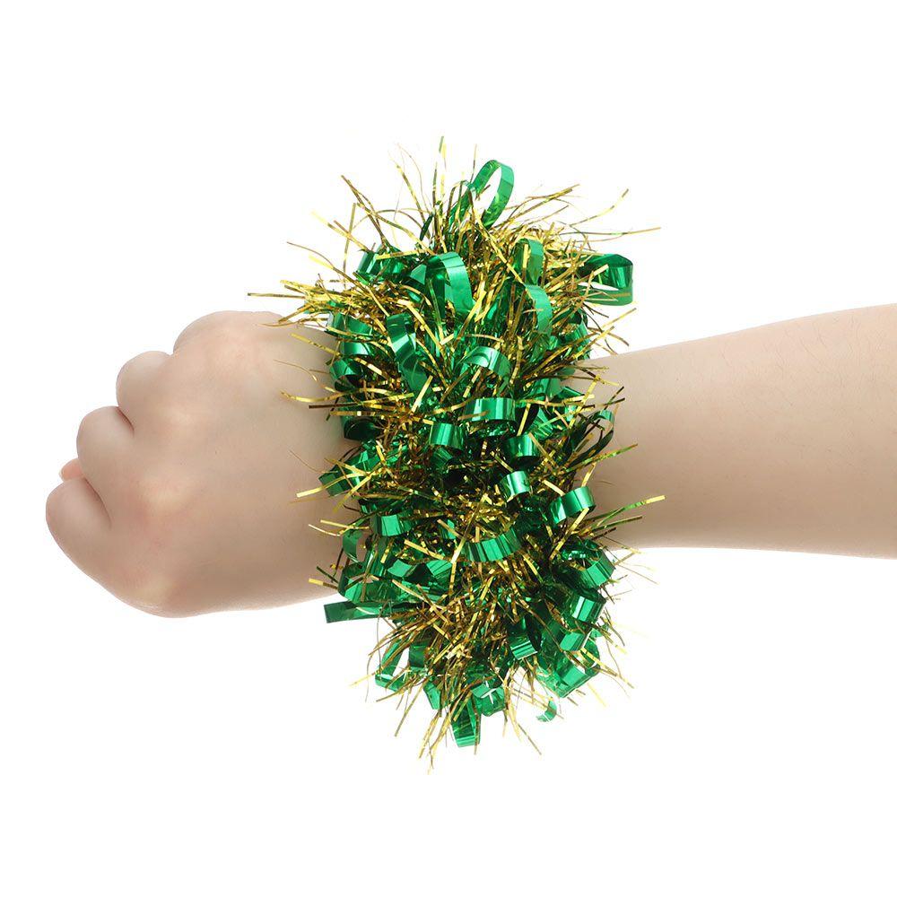 

Детсадовский новогодний спортивный браслет ручной цветок для выступления с пайетками цветок на запястье резинка зелёный