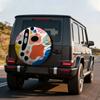 Polyester Tire Cover With Abstract Art Design, Fit For RV, SUV, And Truck, Easy To Install And Secure