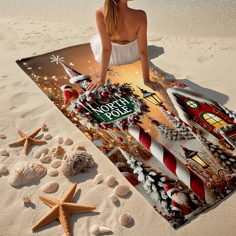 Chrismas Fashion Beach Towel: Ideal for Summer Adventures Soft, absorbent and quick drying suitable for swimming and bathing